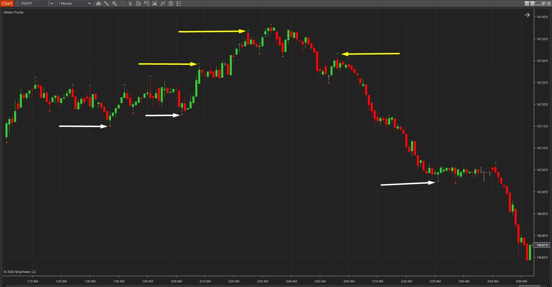 William Fractal indicator ninjatrader 8