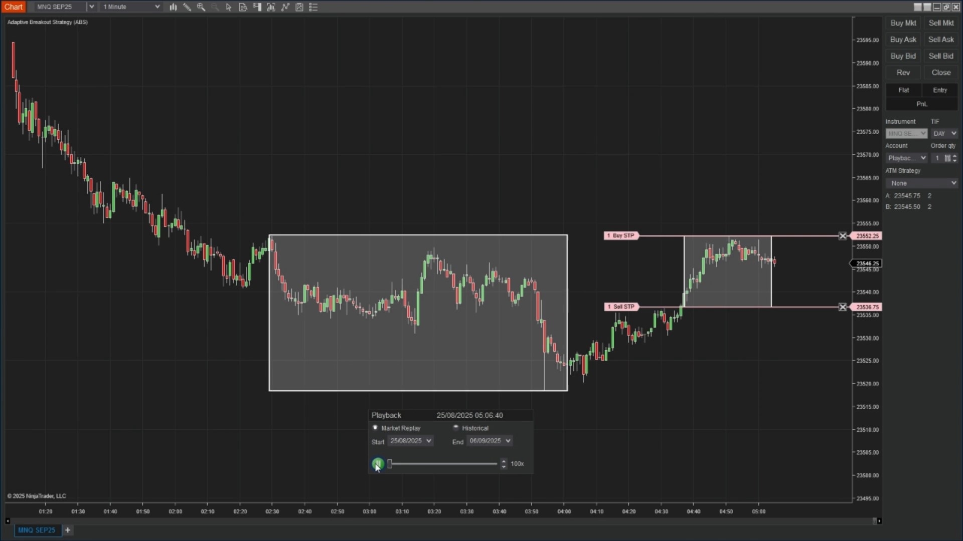 Adaptive Breakout Strategy (ABS) - NinjaTrader 8 Strategy screenshot 1