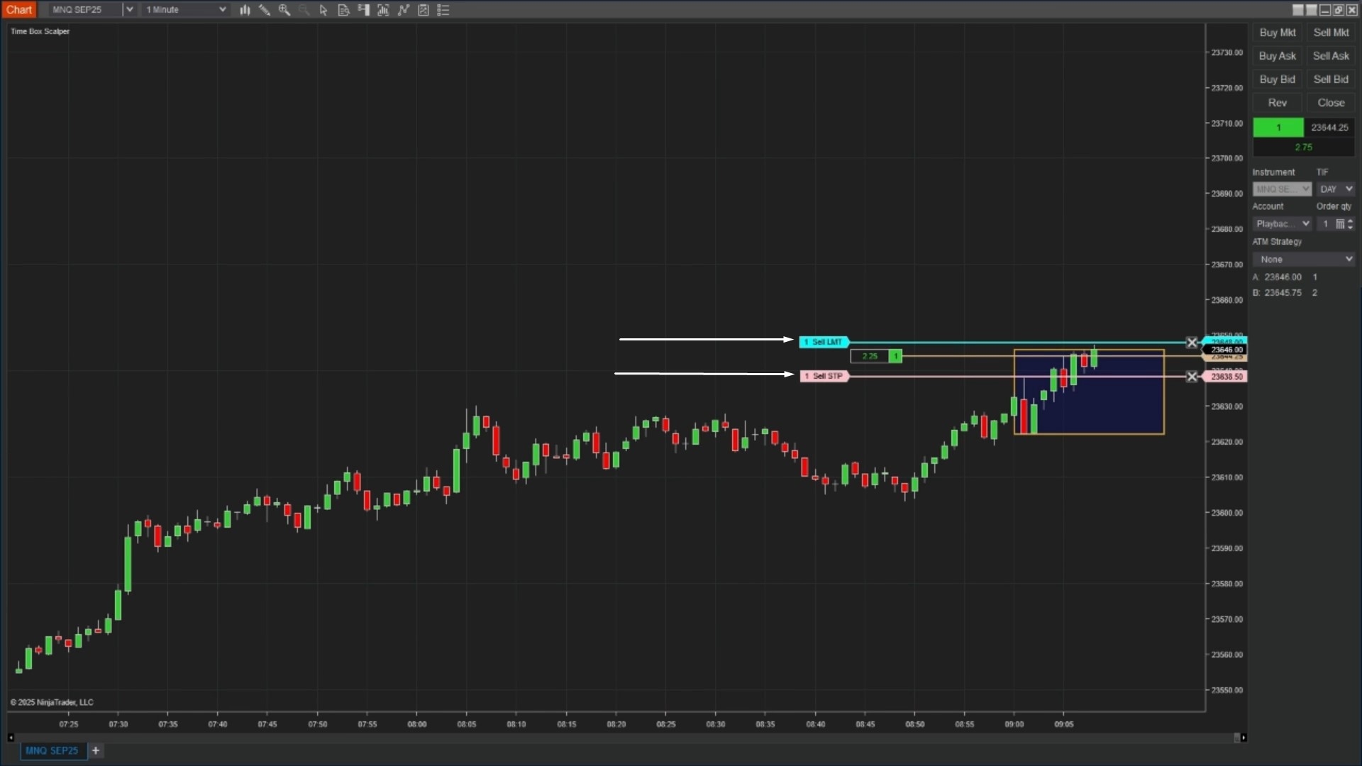 Time Box Scalper - NinjaTrader 8 Strategy Screenshot 2