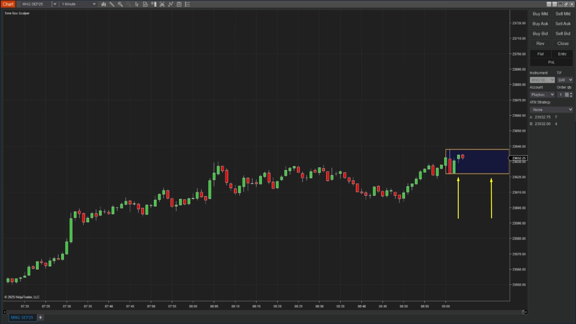 Time Box Scalper - NinjaTrader 8 Strategy Screenshot 1